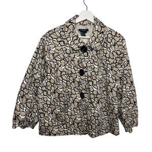 Sandro tan black puff sleeve blazer plus 1x chic fall jacket timeless old money